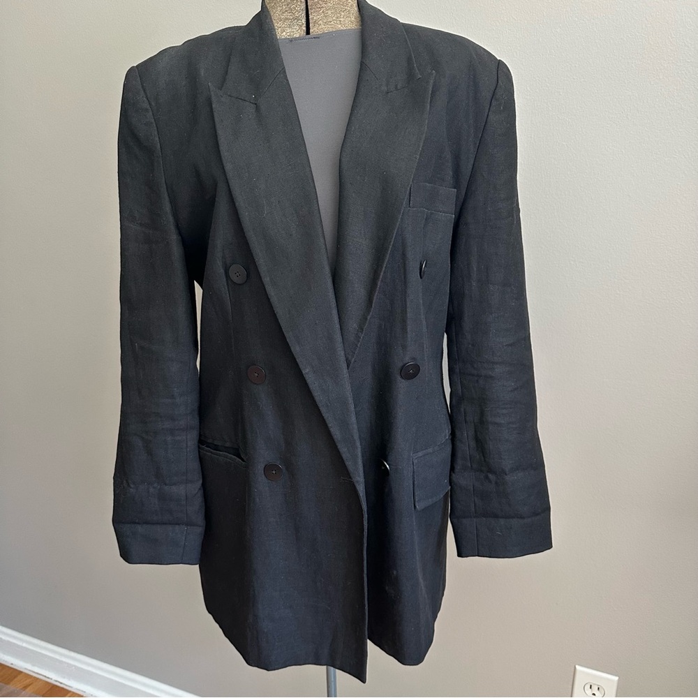 Vintage Linen Long Blazer
